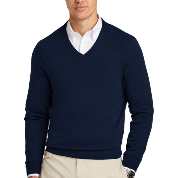 Brooks Brothers Cotton Stretch V Neck Sweater BB18400 Cotton Stretch V Neck Sweater Thumbnail