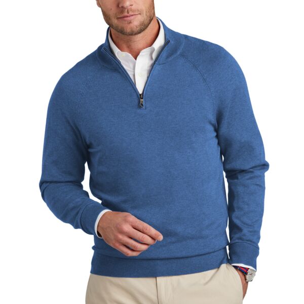 Brooks Brothers Cotton Stretch 1/4 Zip Sweater BB18402 Cotton Stretch 1/4 Zip Sweater Thumbnail