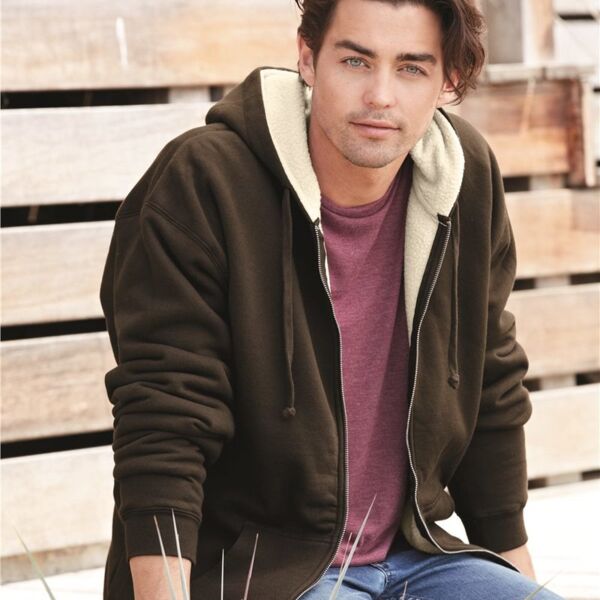 Independent Trading Co. Men's Sherpa-Lined Full-Zip Hooded Sweatshirt EXP40SHZ Men's Sherpa-Lined Full-Zip Hooded Sweatshirt Thumbnail