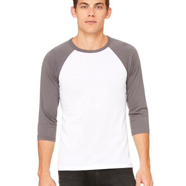 Bella + Canvas Unisex Three-Quarter Sleeve Baseball Tee 3200 Unisex Three-Quarter Sleeve Baseball Tee Thumbnail