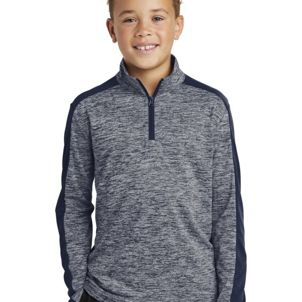 Sport Tek ® Youth PosiCharge ® Electric Heather Colorblock 1/4 Zip Pullover YST397 ® Youth PosiCharge ® Electric Heather Colorblock 1/4 Zip Pullover Thumbnail