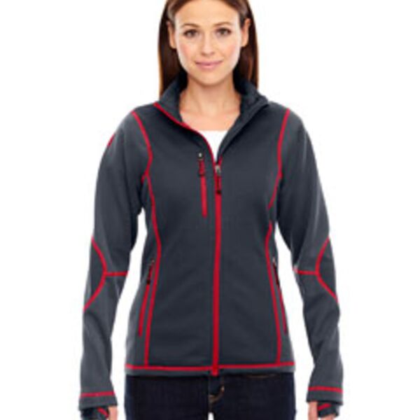 Ladies' Pulse Textured Bonded Fleece Jacket with Print Thumbnail
